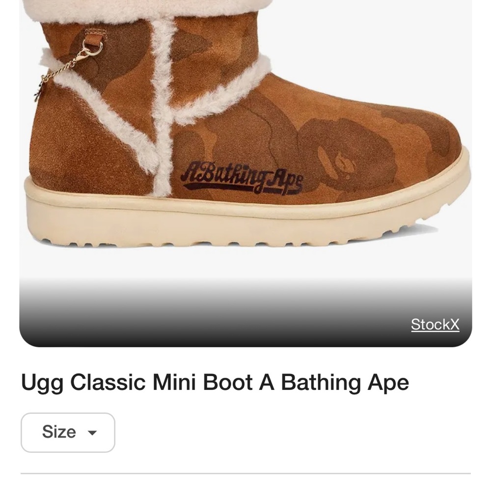 UGG MEN x A BATHING APE Classic Mini Chesnut Boots.